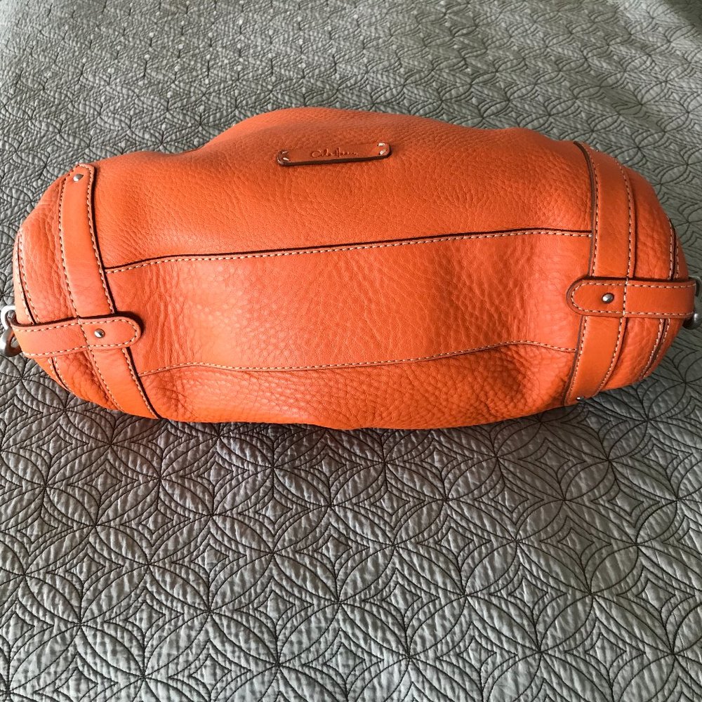 Beautiful orange leather handbag - Picture 5 of 8